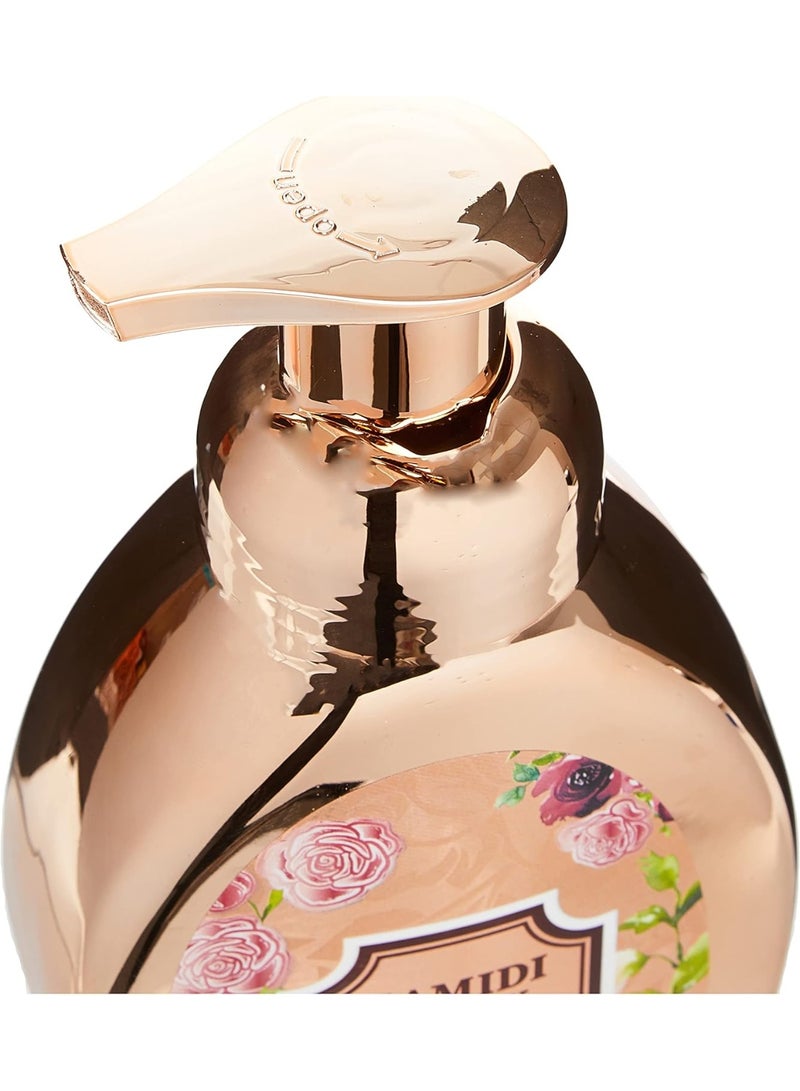 حميدي غسول اليدين الفاخر بالعود والورد من حميدي، للجنسين، 350 مل، لون ذهبي، خالٍ من الكحول، من حميدي من دار ستيرلينغ. - Image 3